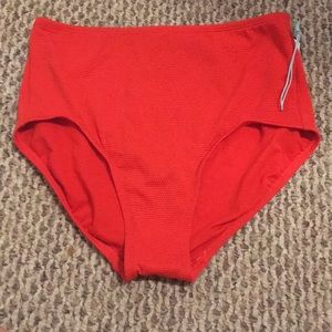 New Red High Waisted Swim Bottom